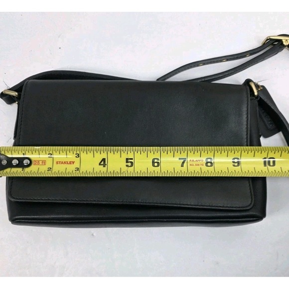 Vintage Coach Legacy West Demi Flap Shoulder Bag In Black Leather G33-9599 - Picture 6 of 7